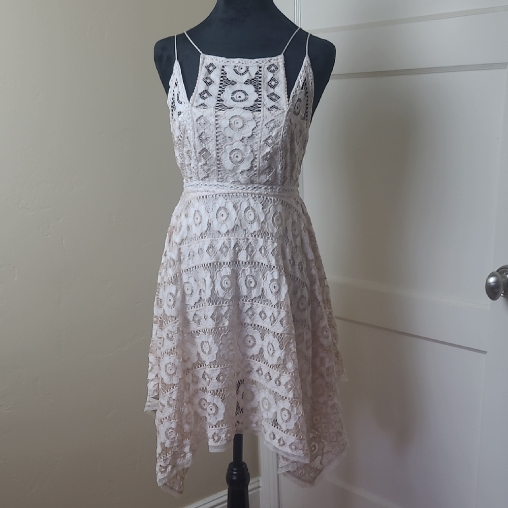 Free People Pink Asymmetrical High-Low Sundress